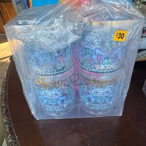 Lilly Pulitzer Blue Grotto Patterned Cup Set